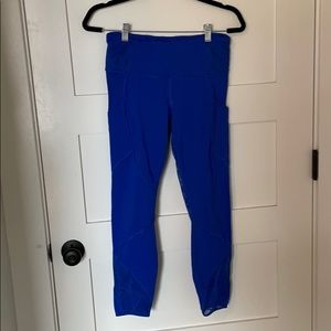 Cobalt lily lemon cropped leggings